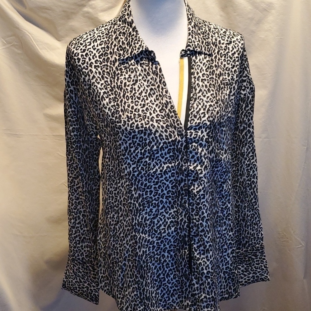 Peyton Jensen Cheetah Print Blouse SZ XS